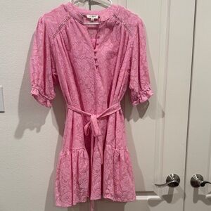 Umgee Pink Lace Kids Dress with Belt